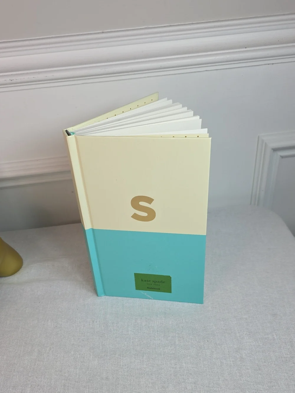 kate spade Dipped S Initial Cream & Teal Hardcover